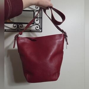 Vintage Y2k Coach Red Small Duffle Sac Convertible Shoulder/Crossbody Bag